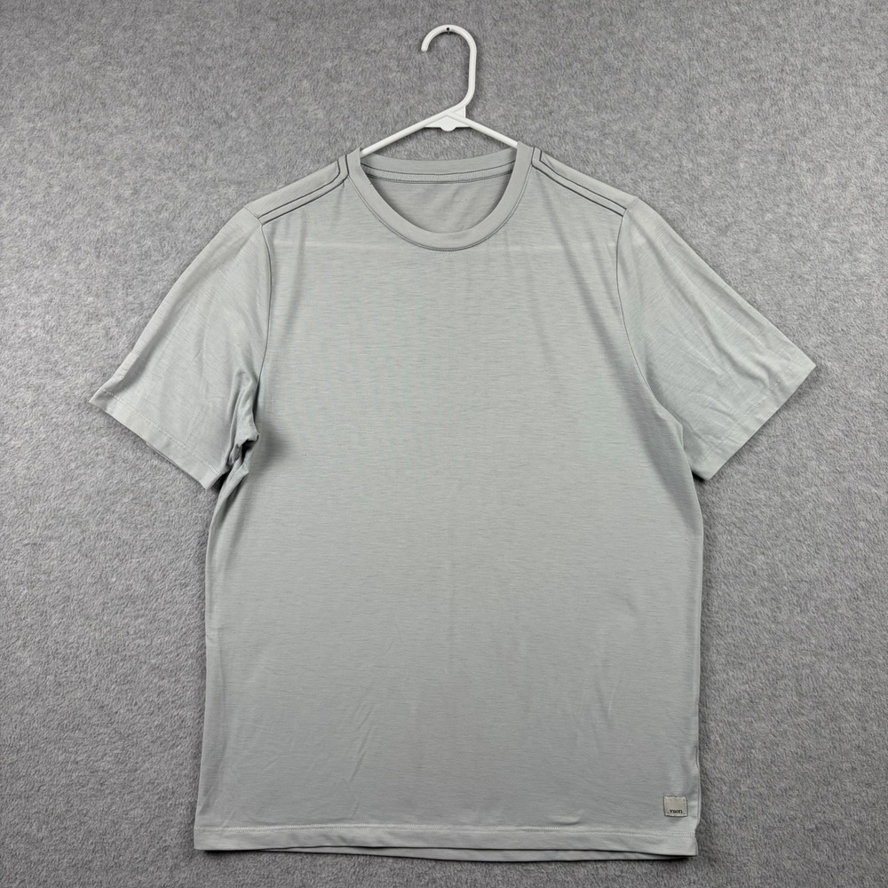 Vuori Current Tech Tee Mens Small Light Gray Performance Stretch T Shirt